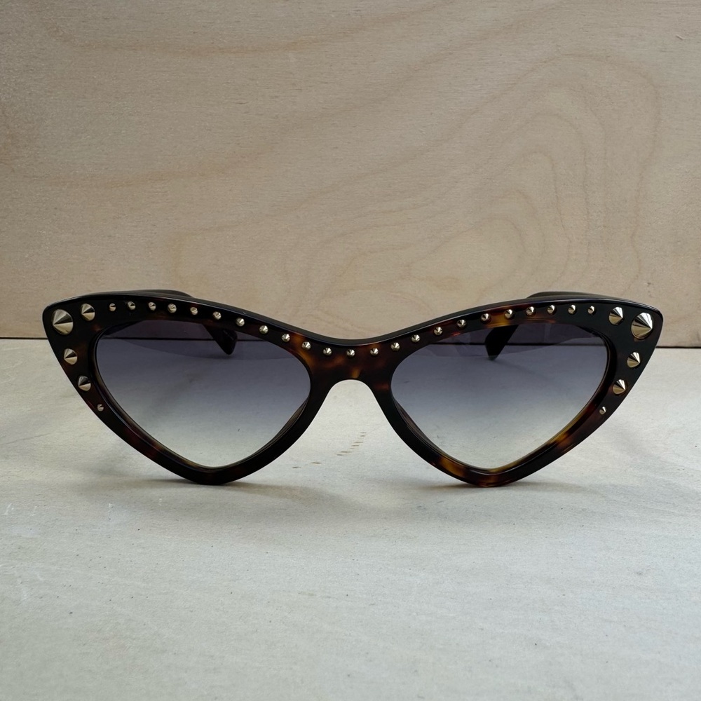 NEW Authentic Moschino Studded Cat Eye Sunglasses Tortoise